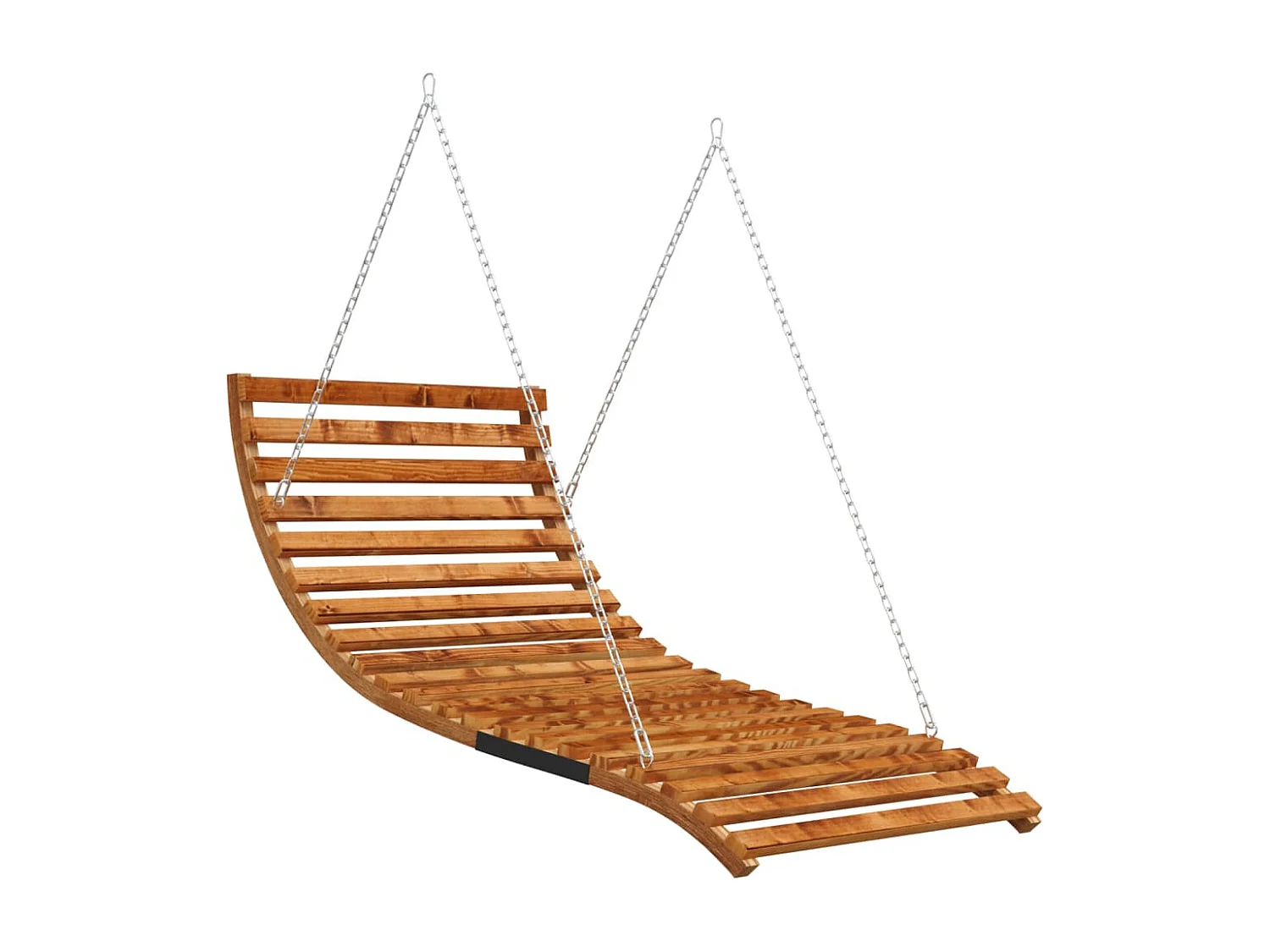 Hollywoodschaukel Massivholz Fichte mit Teak-Finish