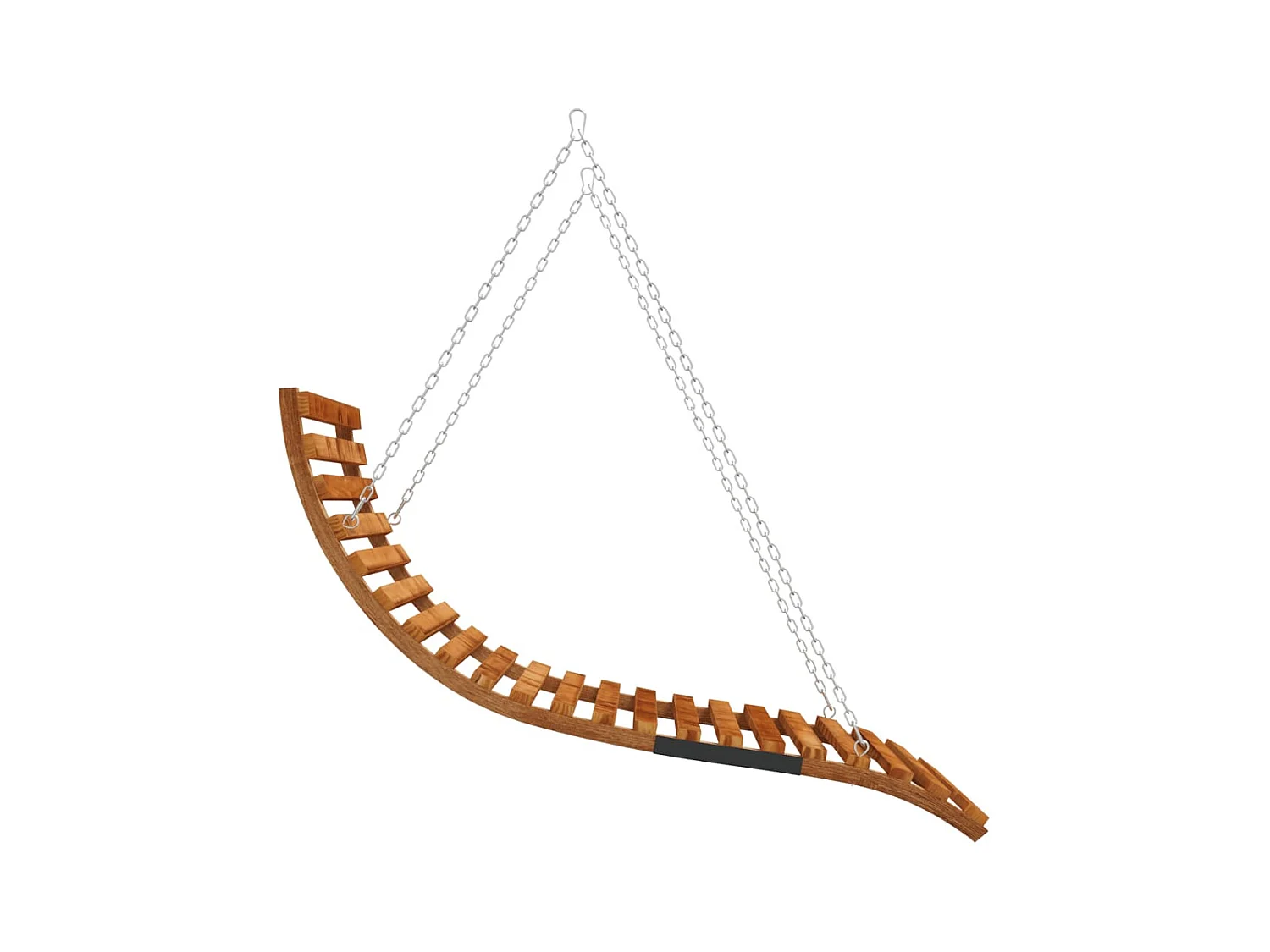 Tumbona columpio con toldo madera maciza abeto acabado de teca