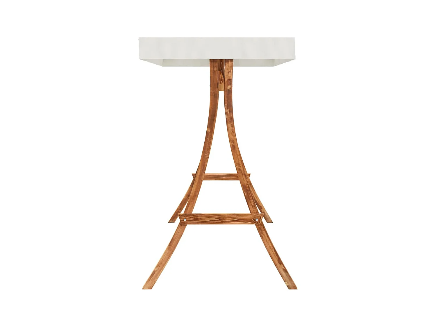 Tumbona columpio con toldo madera maciza abeto acabado de teca