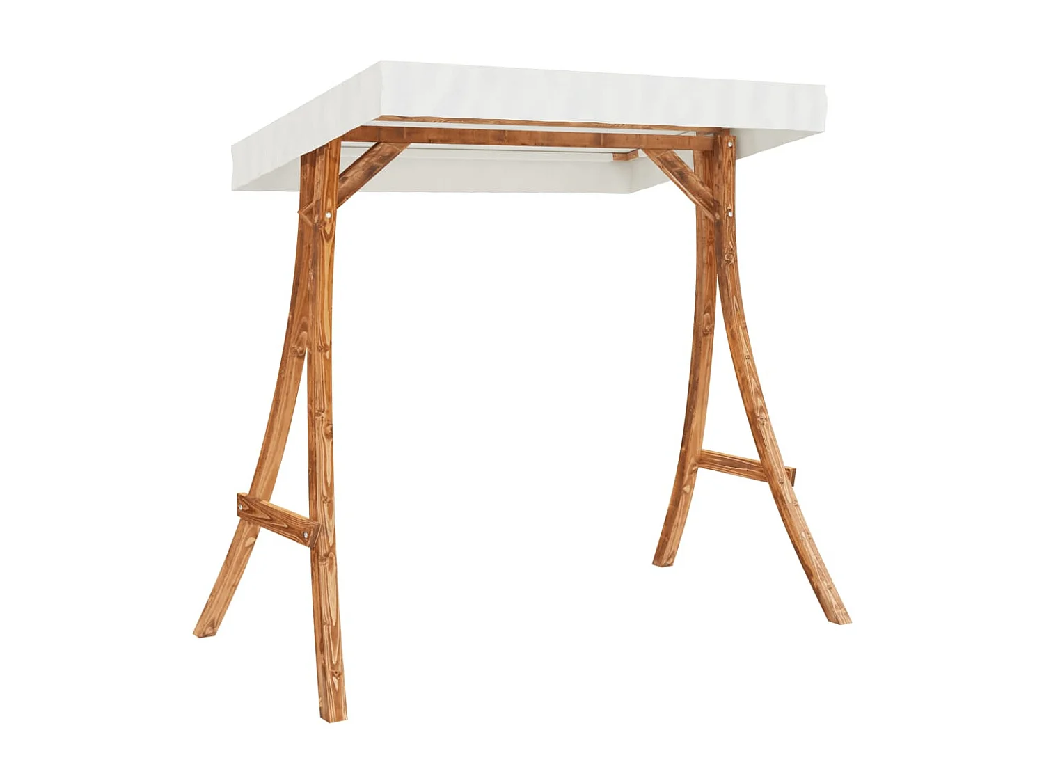 Hollywoodschaukel mit Dach Massivholz Fichte mit Teak-Finish