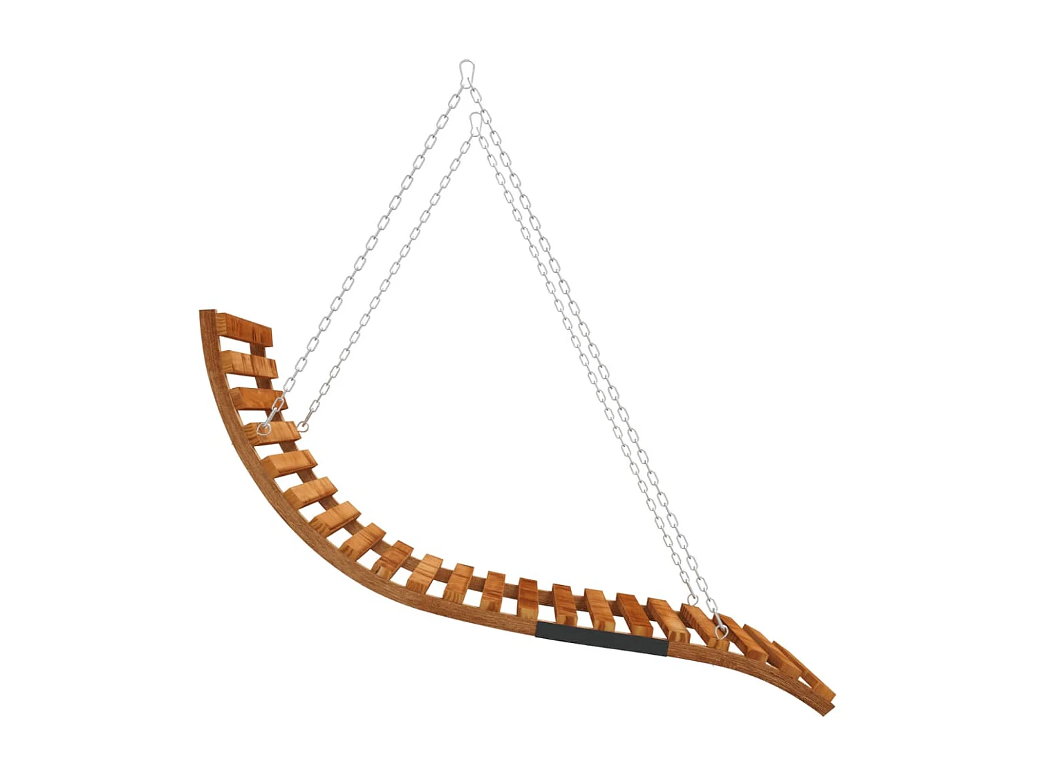 Hollywoodschaukel mit Dach Massivholz Fichte mit Teak-Finish