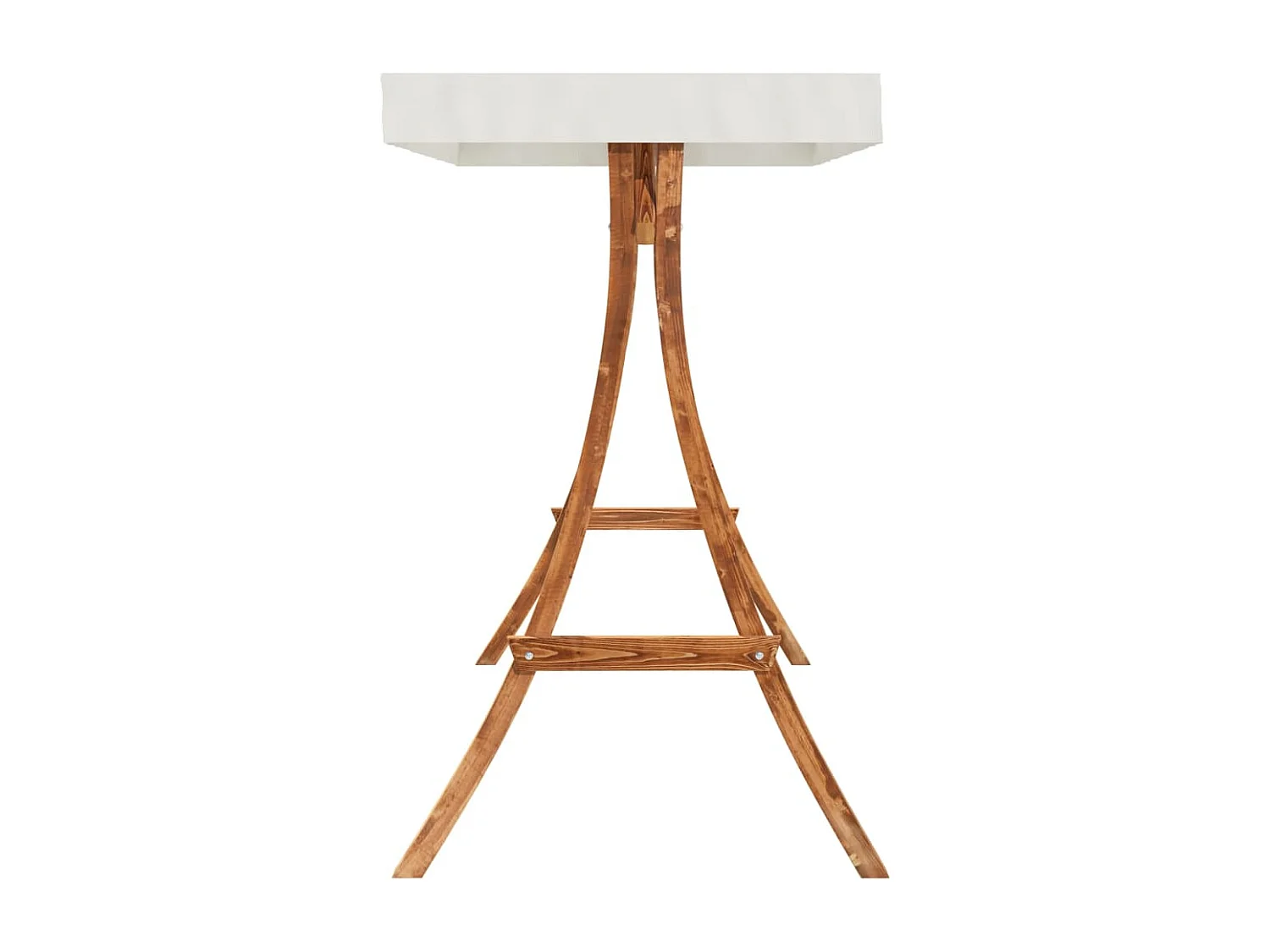 Hollywoodschaukel mit Dach Massivholz Fichte mit Teak-Finish