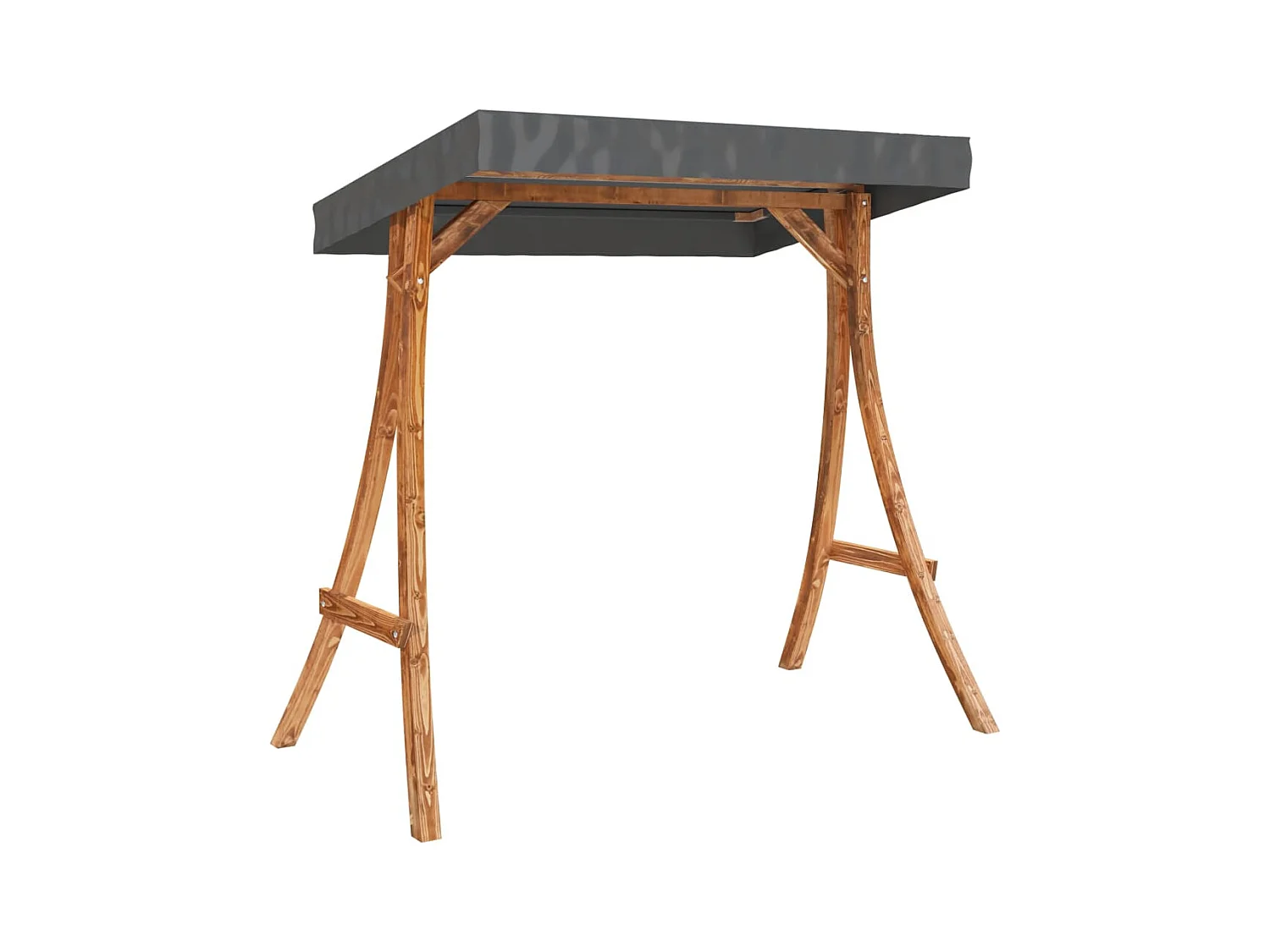 Columpio con cojín y toldo madera maciza de abeto