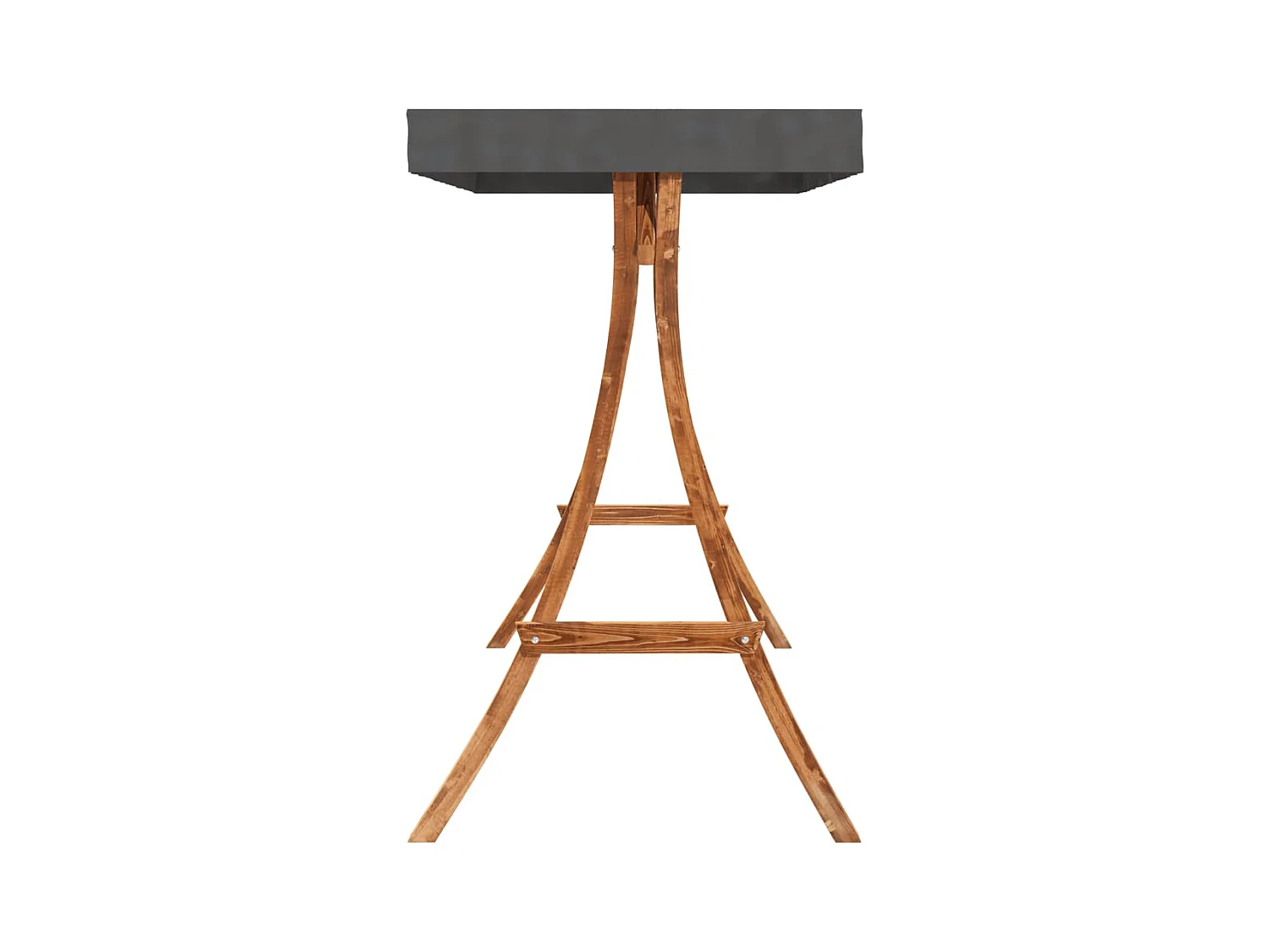 Columpio con cojín y toldo madera maciza de abeto