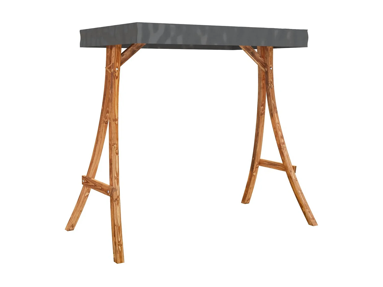 Columpio con cojín y toldo madera maciza de abeto