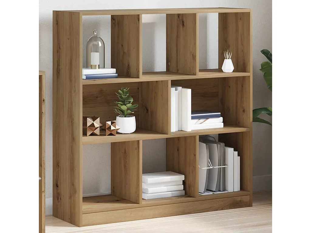 Bibliothèque chêne artisanal 97,5x29,5x100 cm bois d'ingénierie