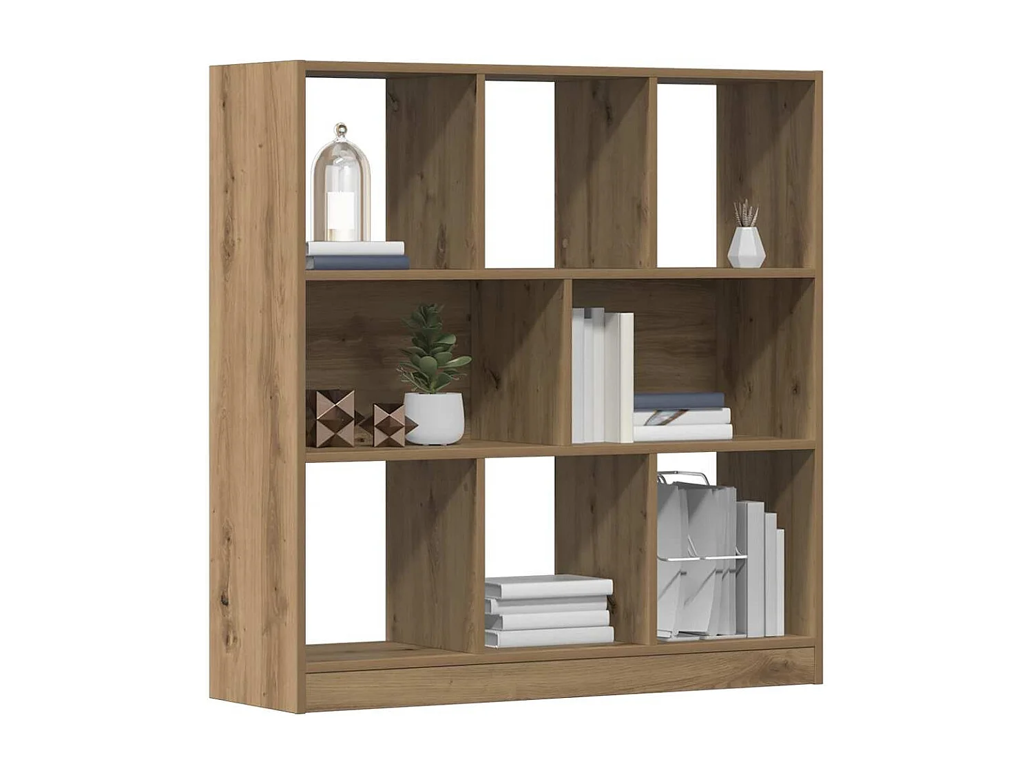 Bibliothèque chêne artisanal 97,5x29,5x100 cm bois d'ingénierie