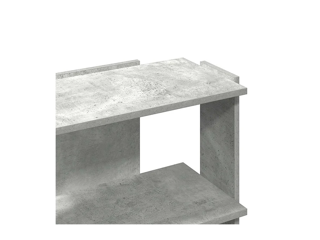 Bibliothèque à 3 niveaux gris béton 60x30x60 cm bois ingénierie