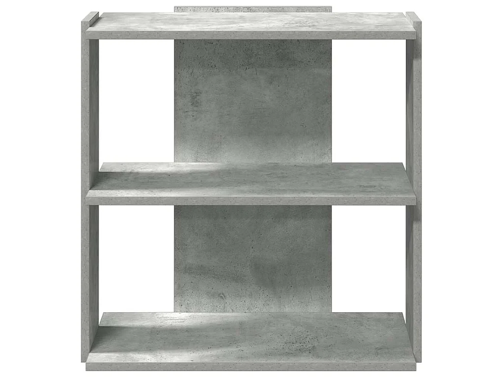 Librería de 3 niveles madera gris hormigón 60x30x60 cm