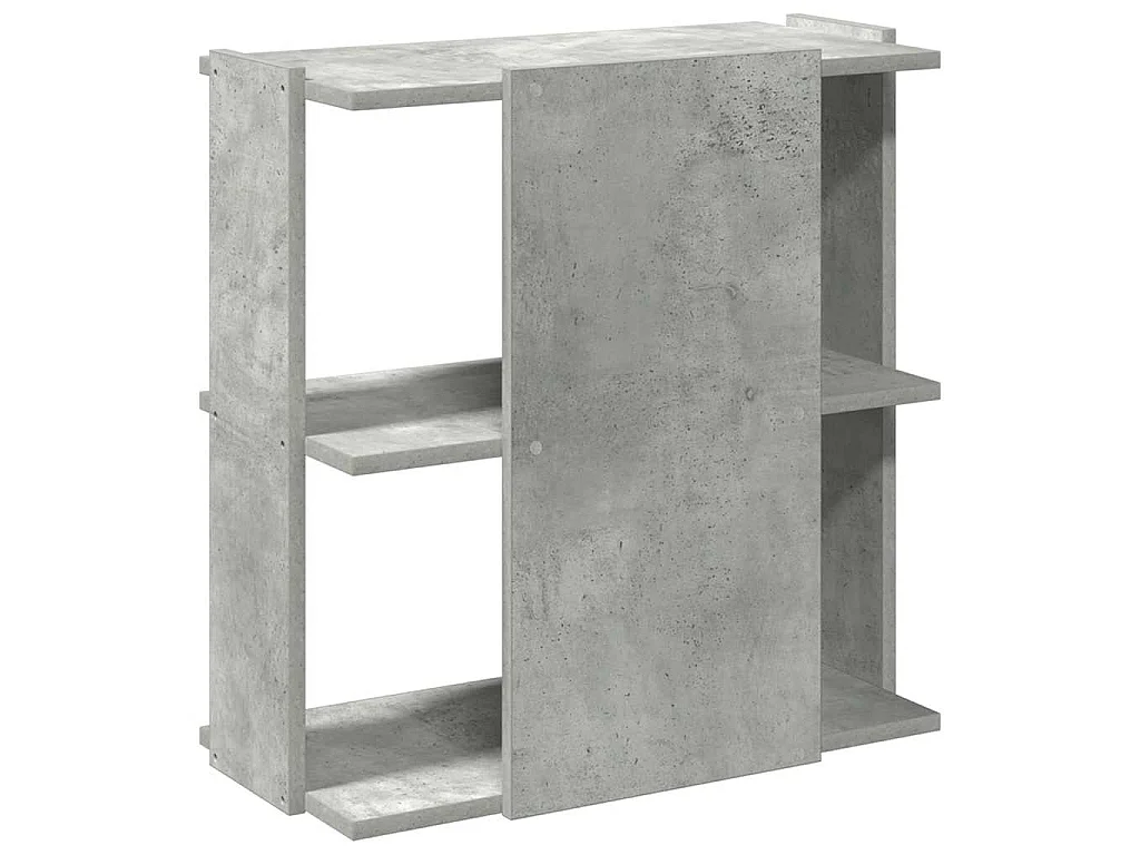 Librería de 3 niveles madera gris hormigón 60x30x60 cm