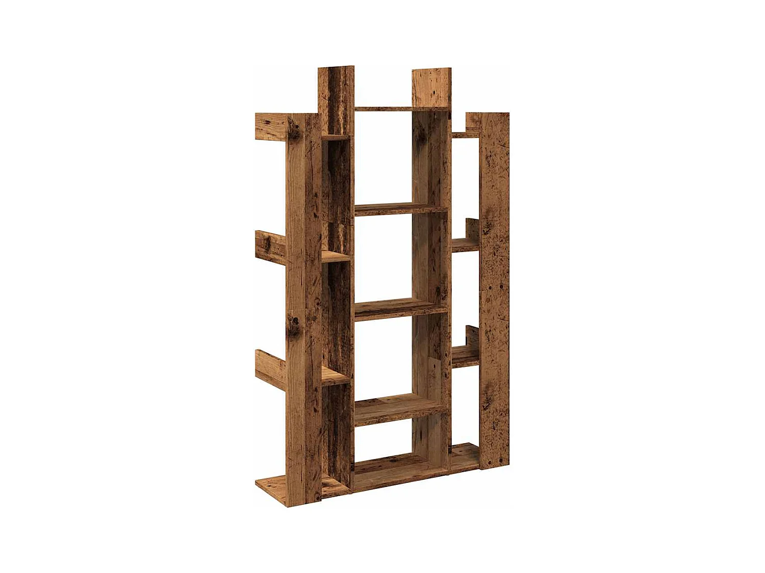 Boekenkast 86x25,5x140 cm bewerkt hout oud houtkleurig
