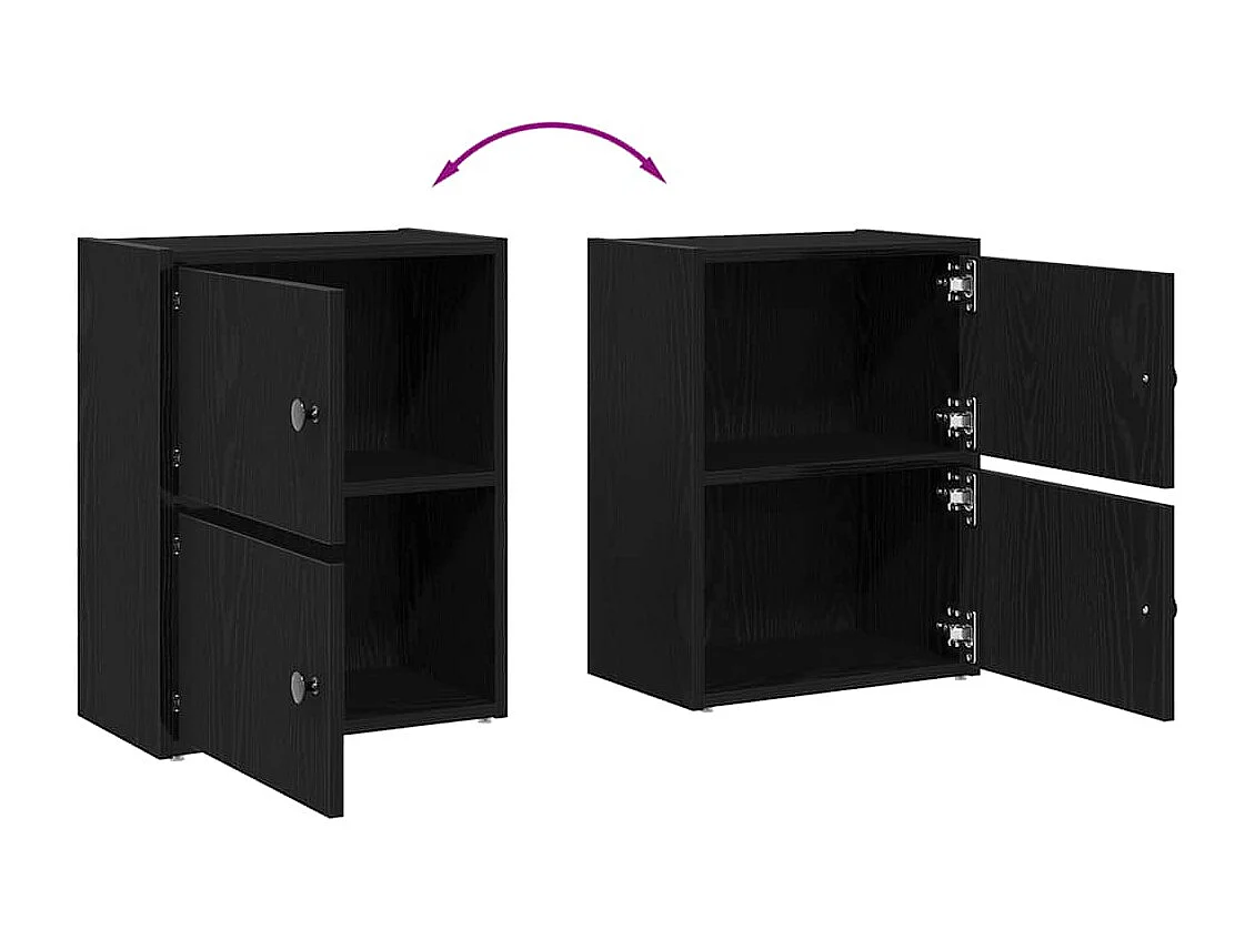 Bücherregal Schwarz Eichen-Optik 40x24x52 cm Holzwerkstoff