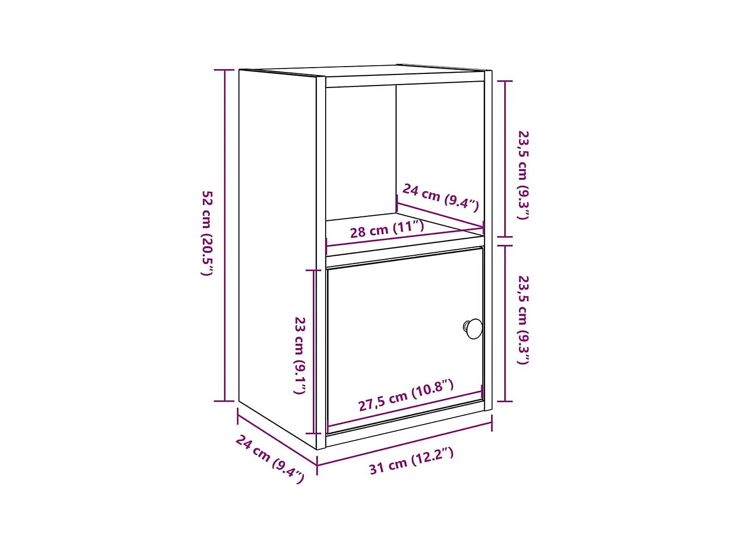 Libreria Grigio Sonoma 31x24x52 cm in Legno Multistrato