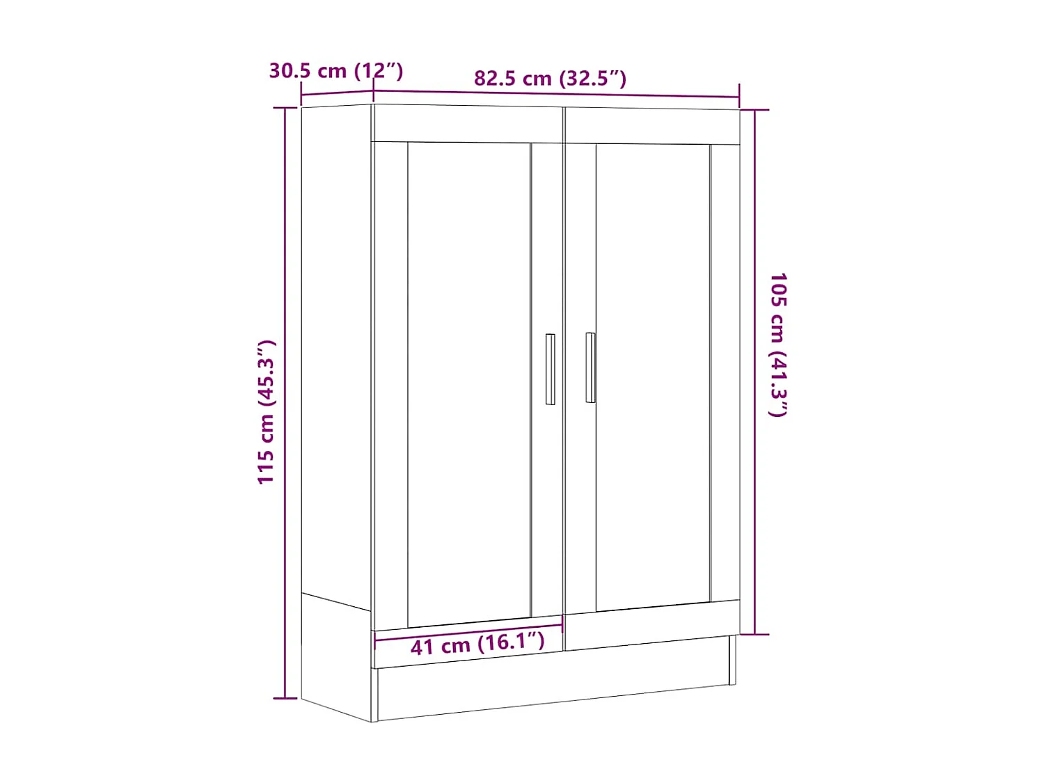 Armario de libros madera ingeniería envejecida 82,5x30,5x115 cm
