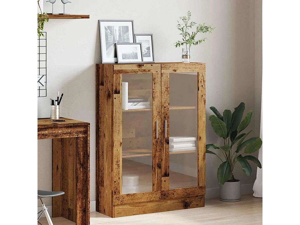 Armario de libros madera ingeniería envejecida 82,5x30,5x115 cm