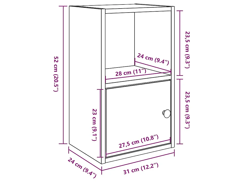 Libreria Bianca 31x24x52 cm in Legno Multistrato