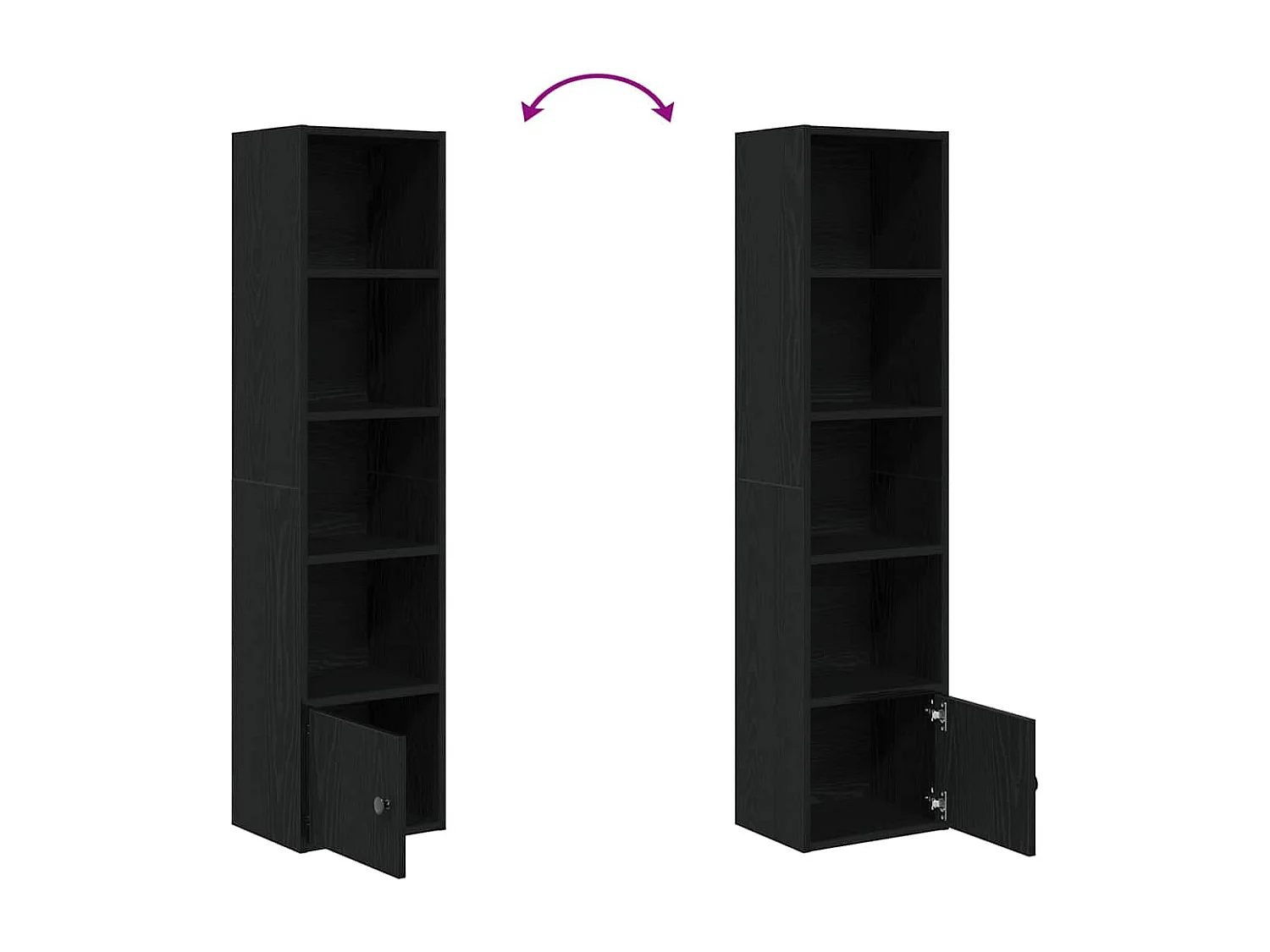 Bibliothèque chêne noir 31x24x127 cm bois d'ingénierie