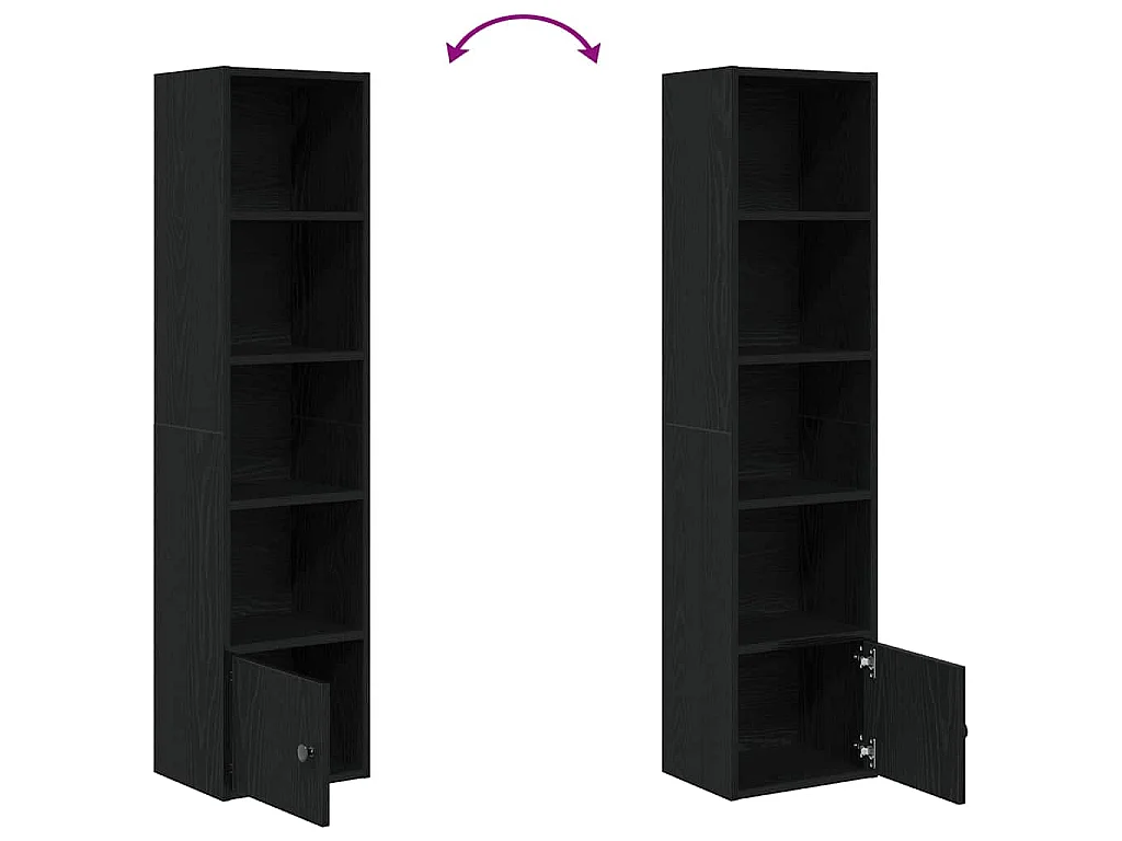 Bibliothèque chêne noir 31x24x127 cm bois d'ingénierie