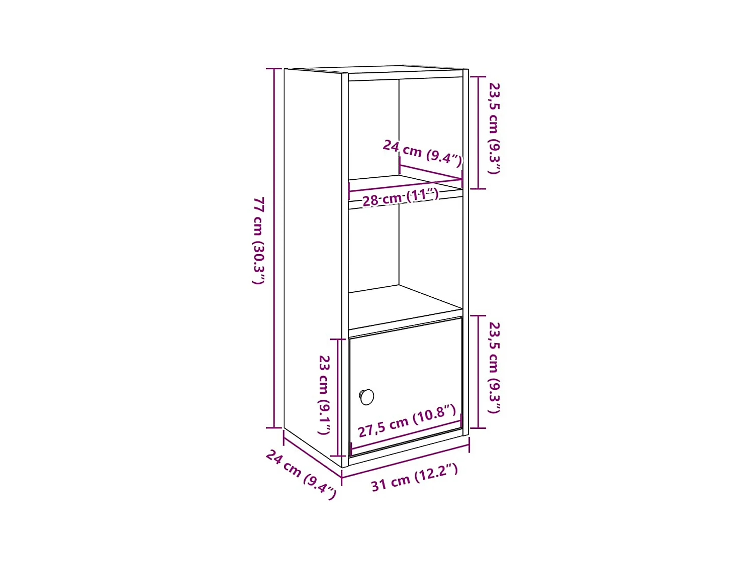 Bücherregal Altholz-Optik 31x24x77 cm Holzwerkstoff