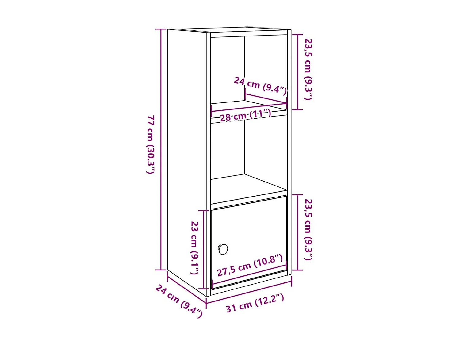 Bibliothèque vieux bois 31x24x77 cm bois d'ingénierie