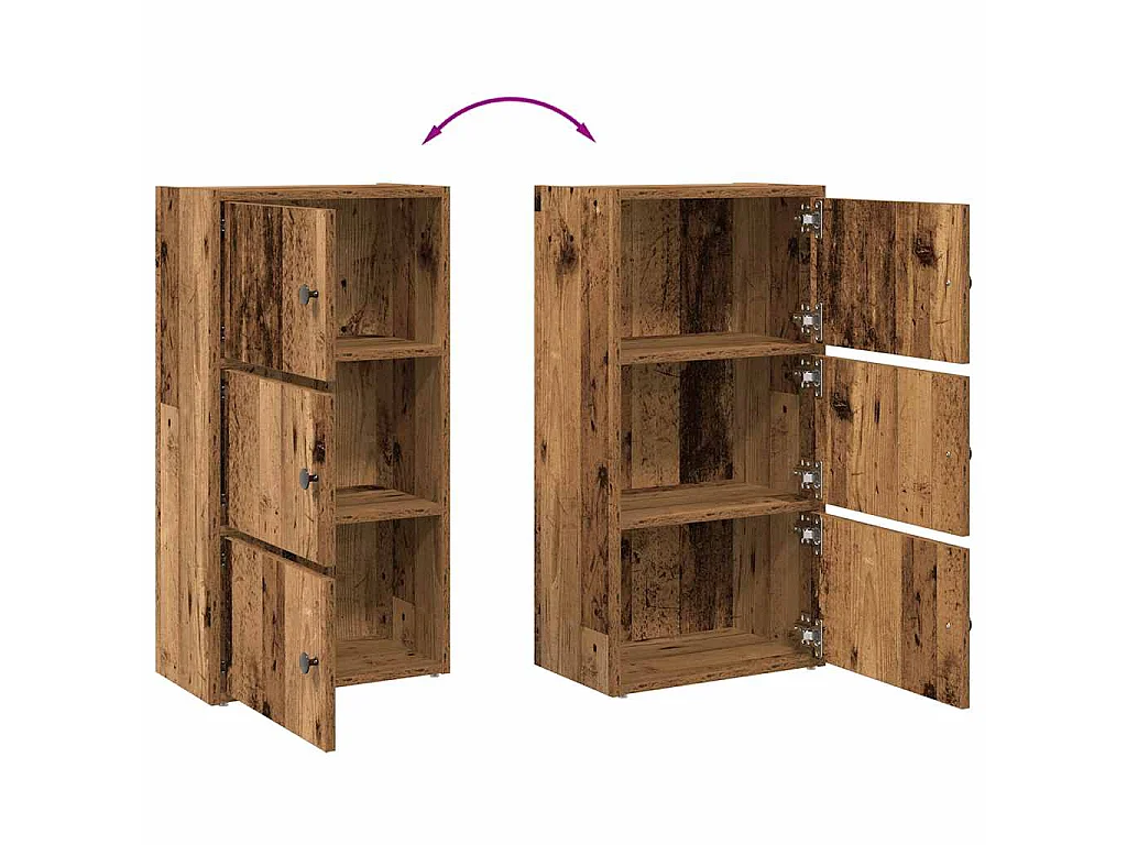 Bibliothèque vieux bois 40x24x77 cm bois d'ingénierie