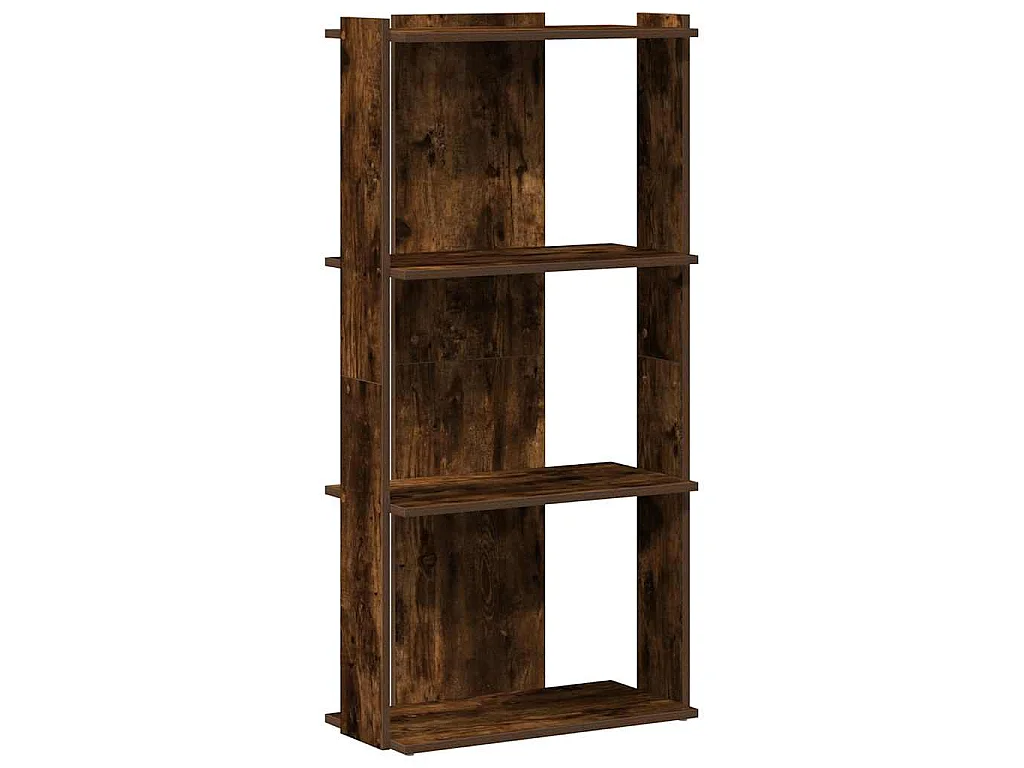 Libreria a 3 Ripiani Rovere Fumo 60x30x120 cm Legno Multistrato