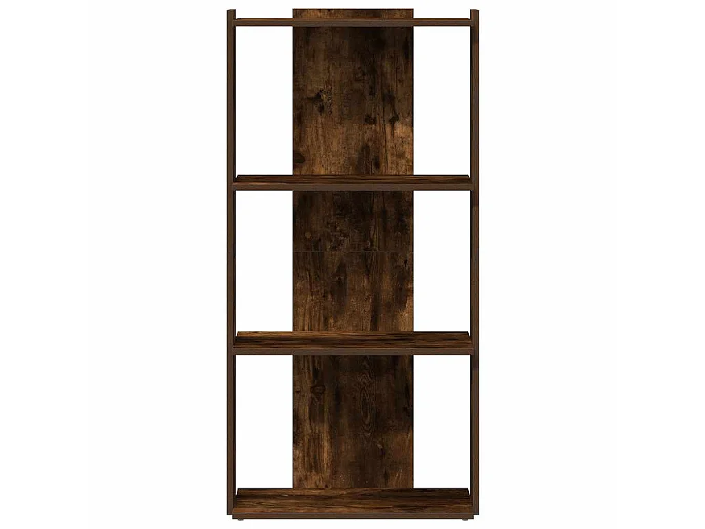 Libreria a 3 Ripiani Rovere Fumo 60x30x120 cm Legno Multistrato