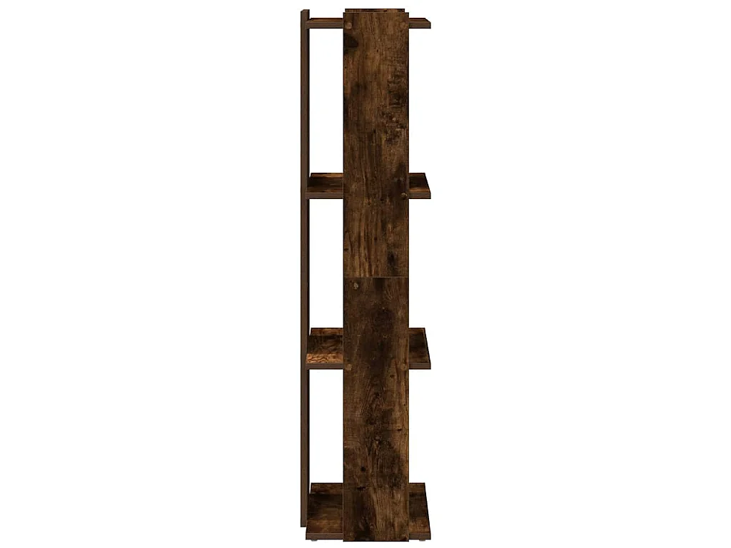 Libreria a 3 Ripiani Rovere Fumo 60x30x120 cm Legno Multistrato