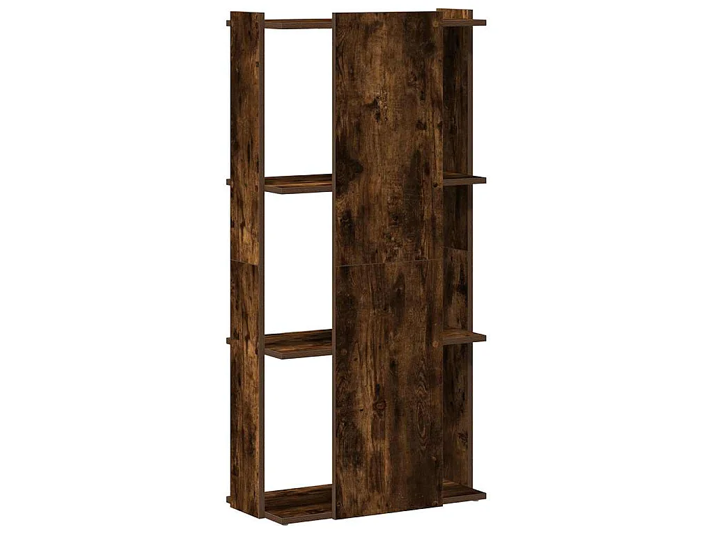 Libreria a 3 Ripiani Rovere Fumo 60x30x120 cm Legno Multistrato