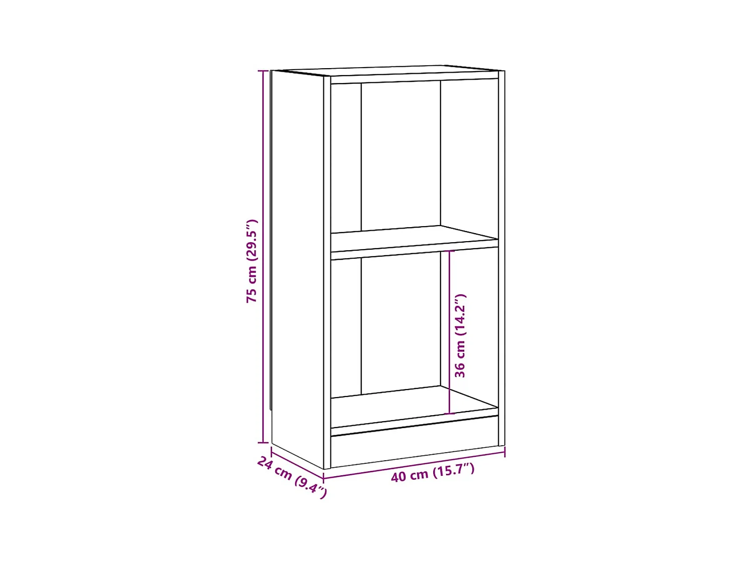 Libreria Rovere Sonoma 40x24x75 cm in Legno Multistrato