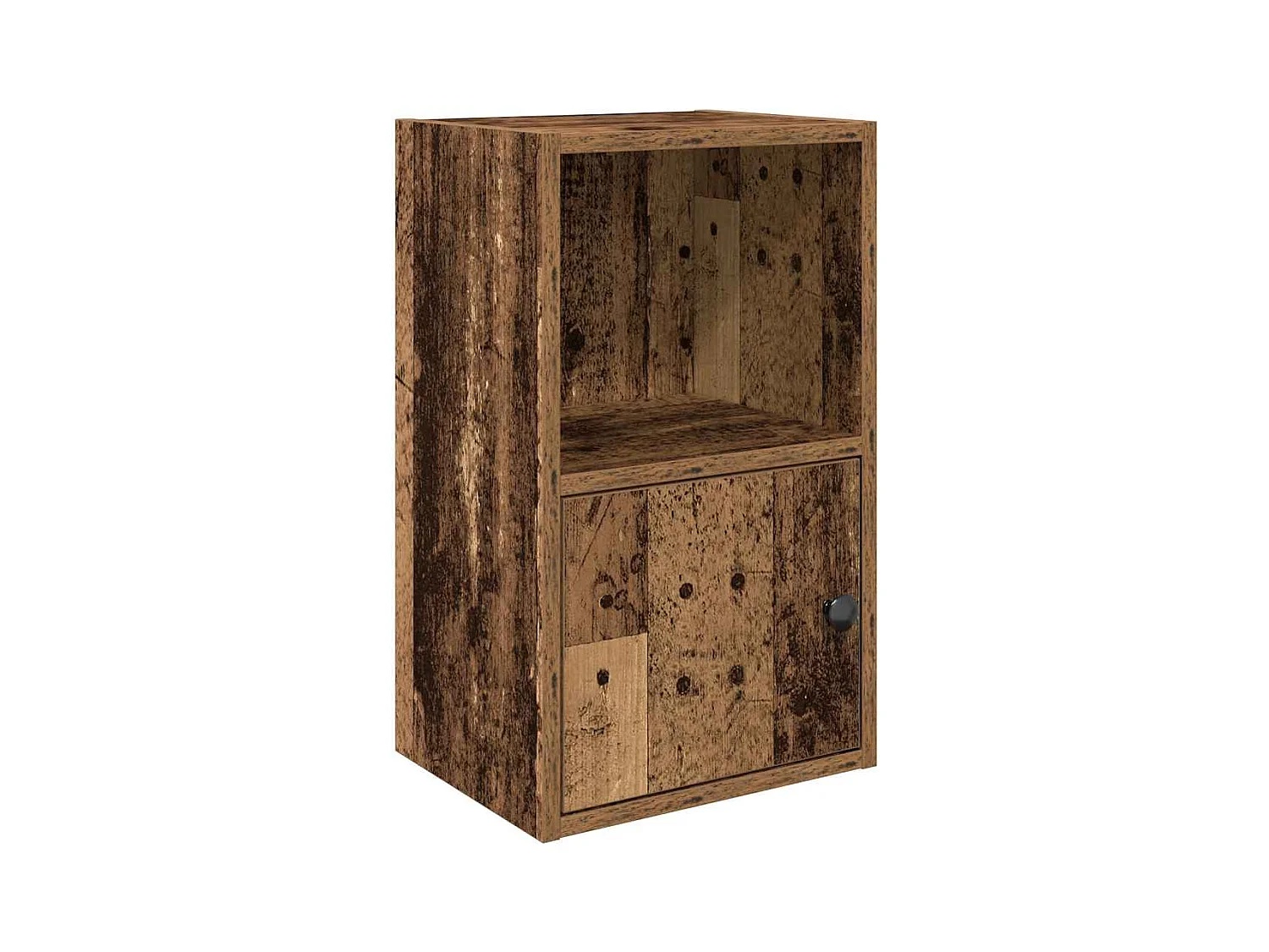 Boekenkast 31x24x52 cm bewerkt hout oud houtkleurig