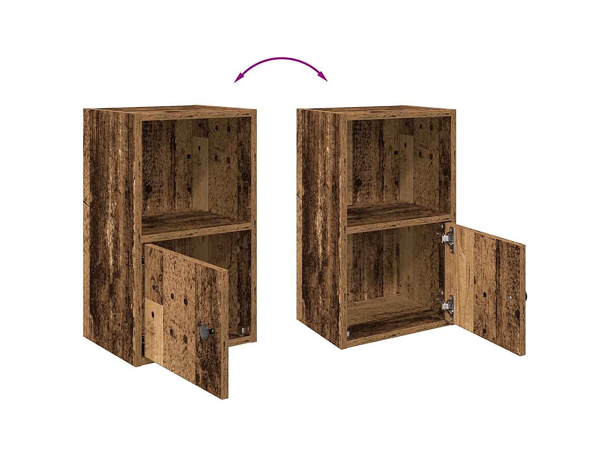 Boekenkast 31x24x52 cm bewerkt hout oud houtkleurig