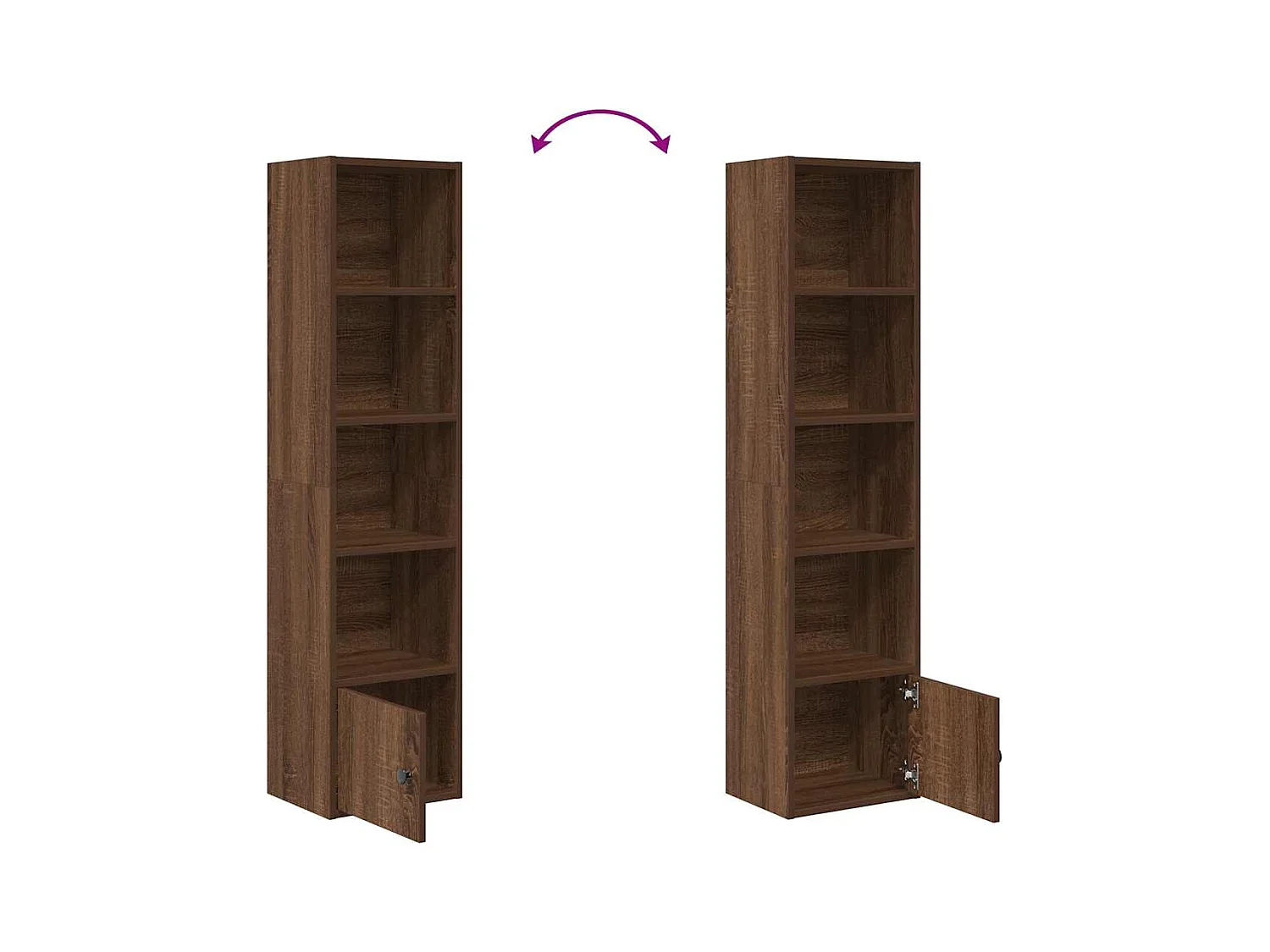 Bibliothèque chêne marron 31x24x127 cm bois d'ingénierie