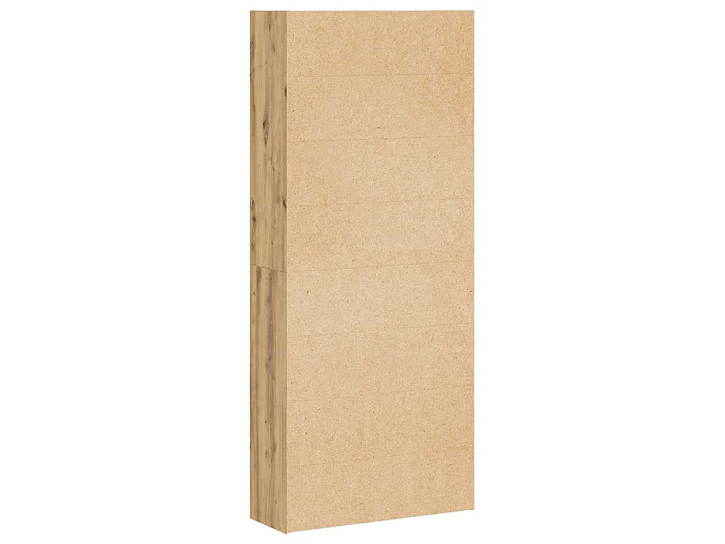 Boekenkast 80x30x189 cm bewerkt hout artisanaal eikenkleur
