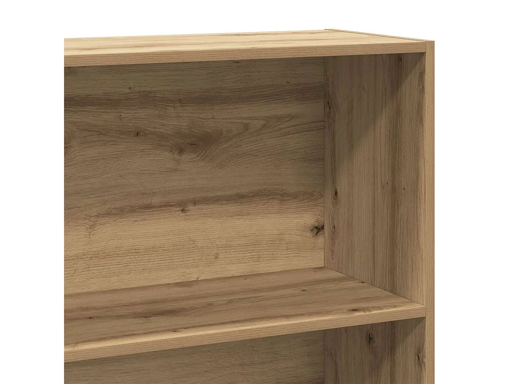 Boekenkast 80x30x189 cm bewerkt hout artisanaal eikenkleur
