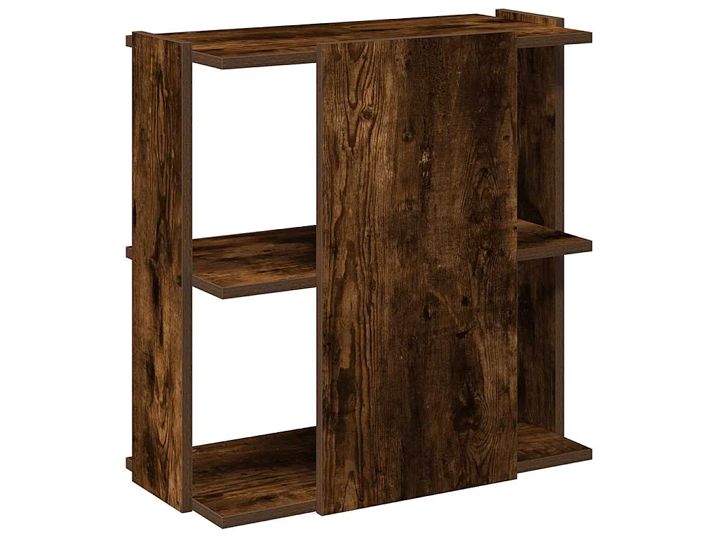 Librería 3 estantes madera ingeniería roble ahumado 60x30x60 cm