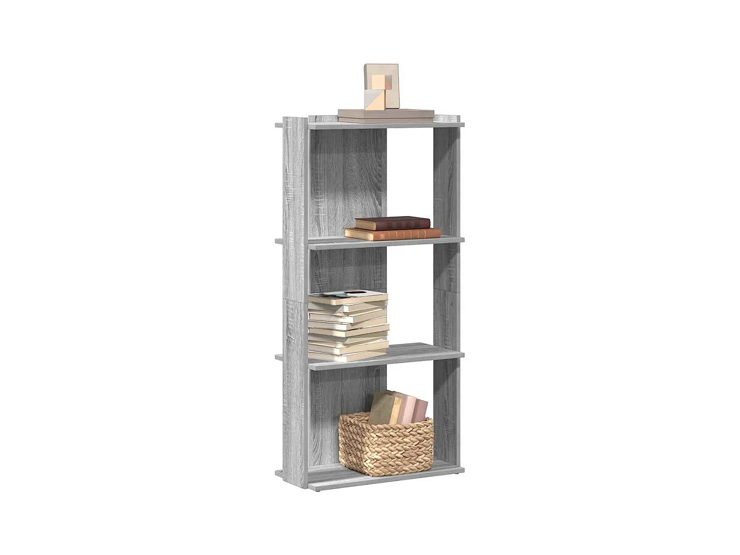 Librería 3 estantes madera ingeniería gris Sonoma 60x30x120 cm