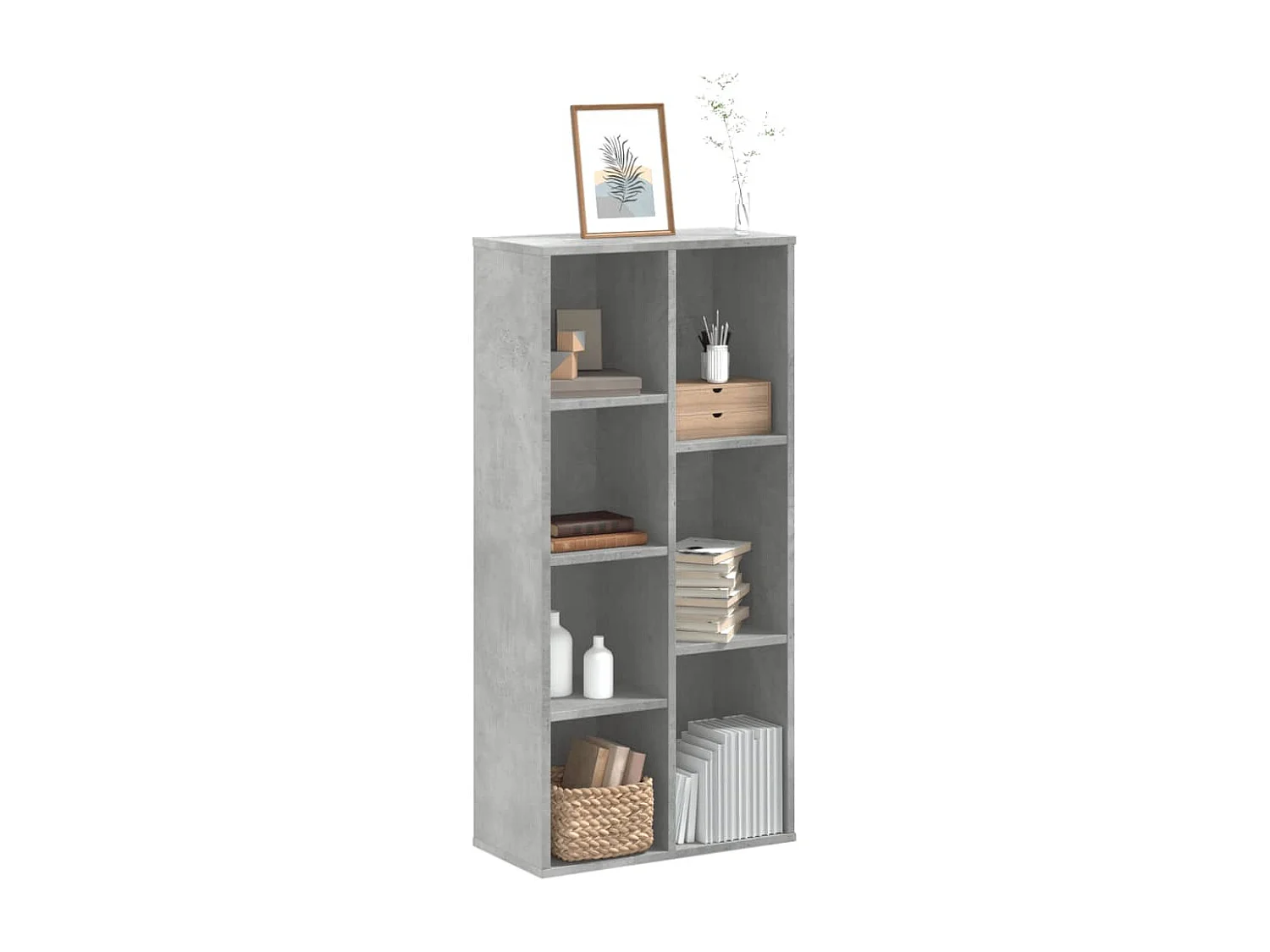 Boekenkast 50x25x105 cm bewerkt hout betongrijs