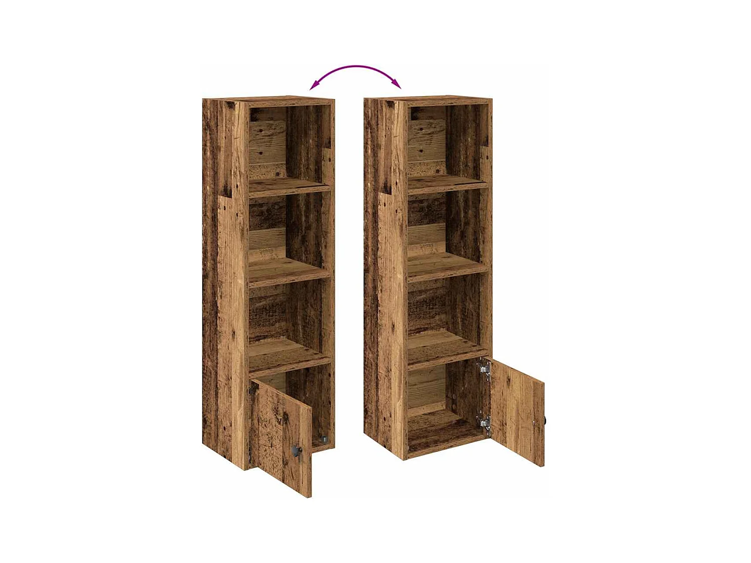 Bibliothèque vieux bois 31x24x102 cm bois d'ingénierie