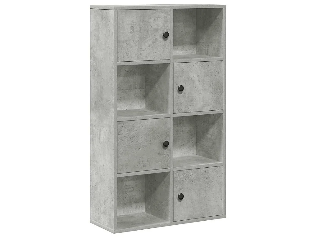 Bibliothèque gris béton 60x24x101,5 cm bois d'ingénierie