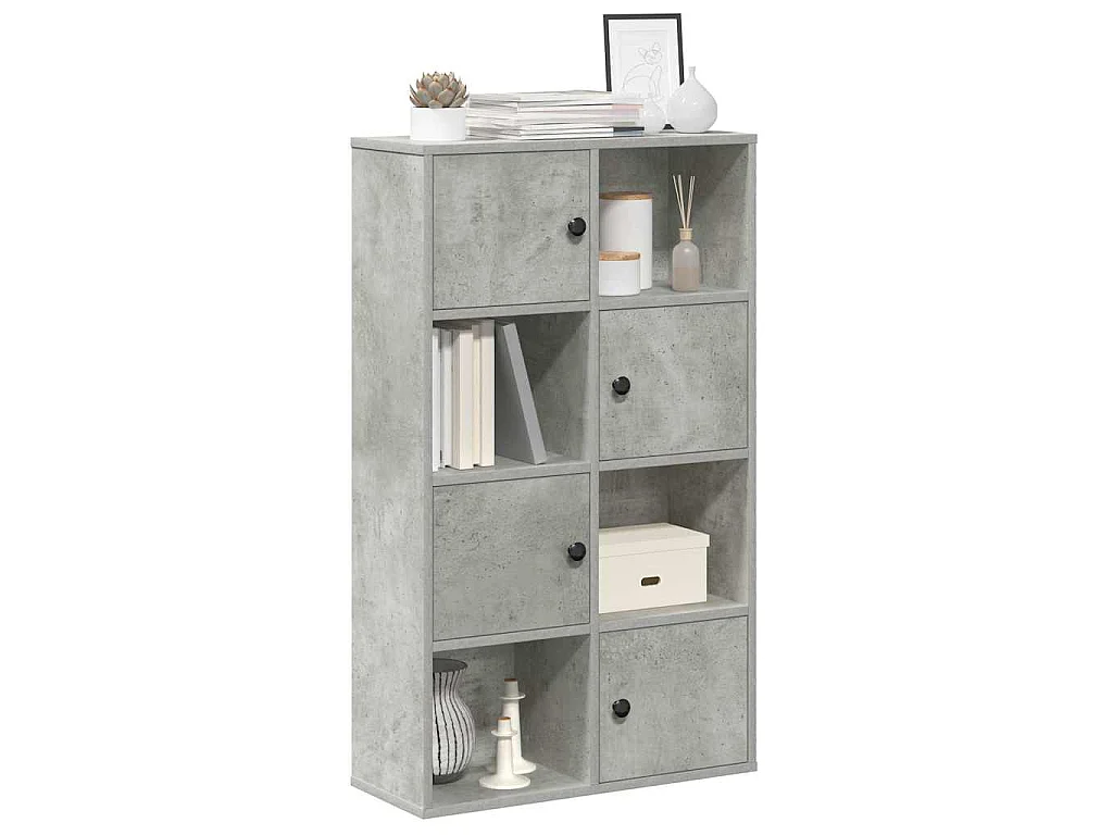 Bibliothèque gris béton 60x24x101,5 cm bois d'ingénierie