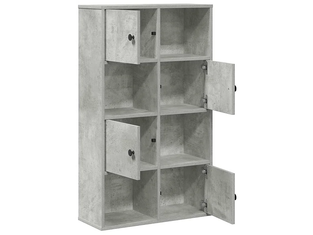 Bibliothèque gris béton 60x24x101,5 cm bois d'ingénierie