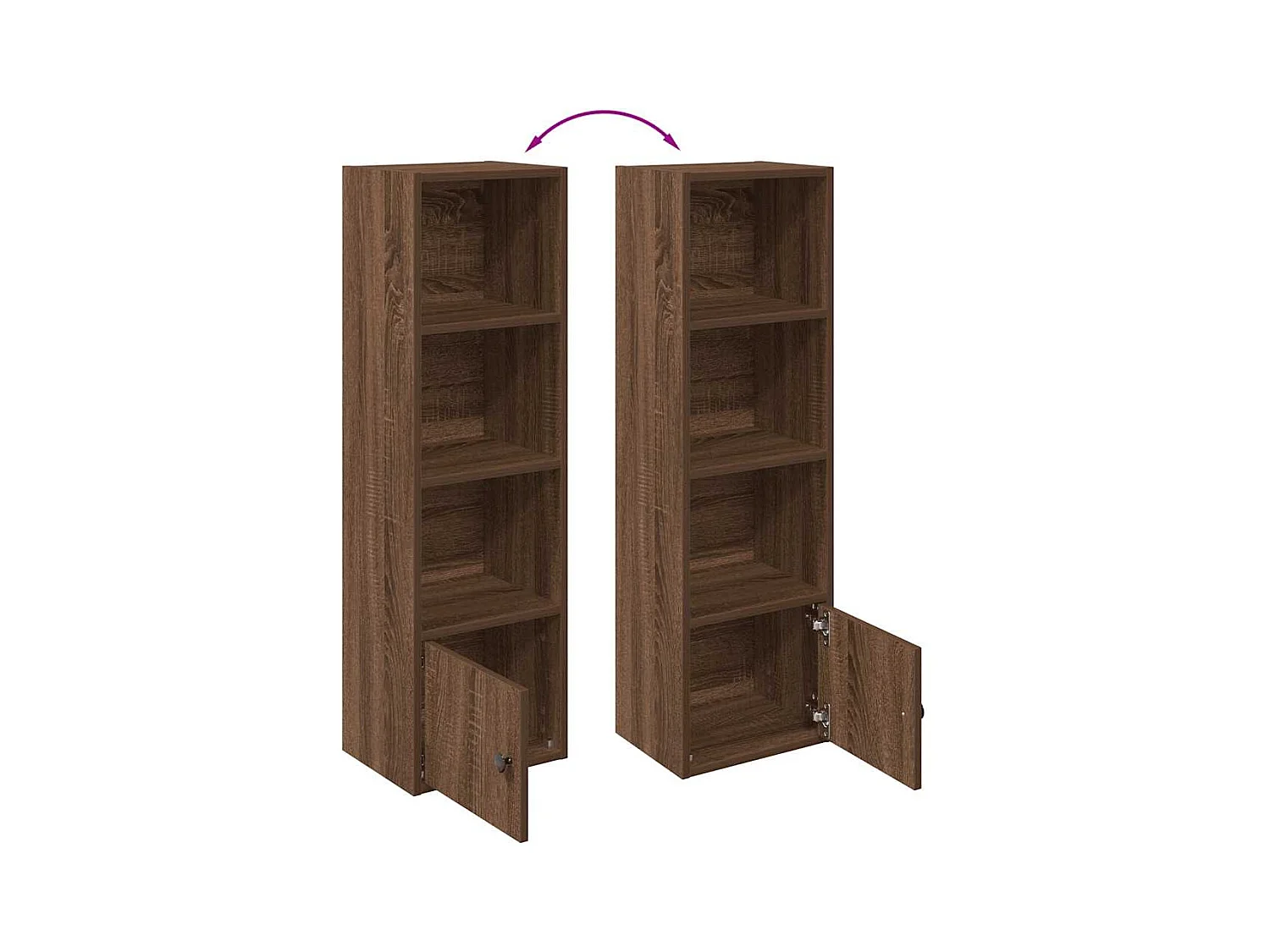 Bibliothèque chêne marron 31x24x102 cm bois d'ingénierie