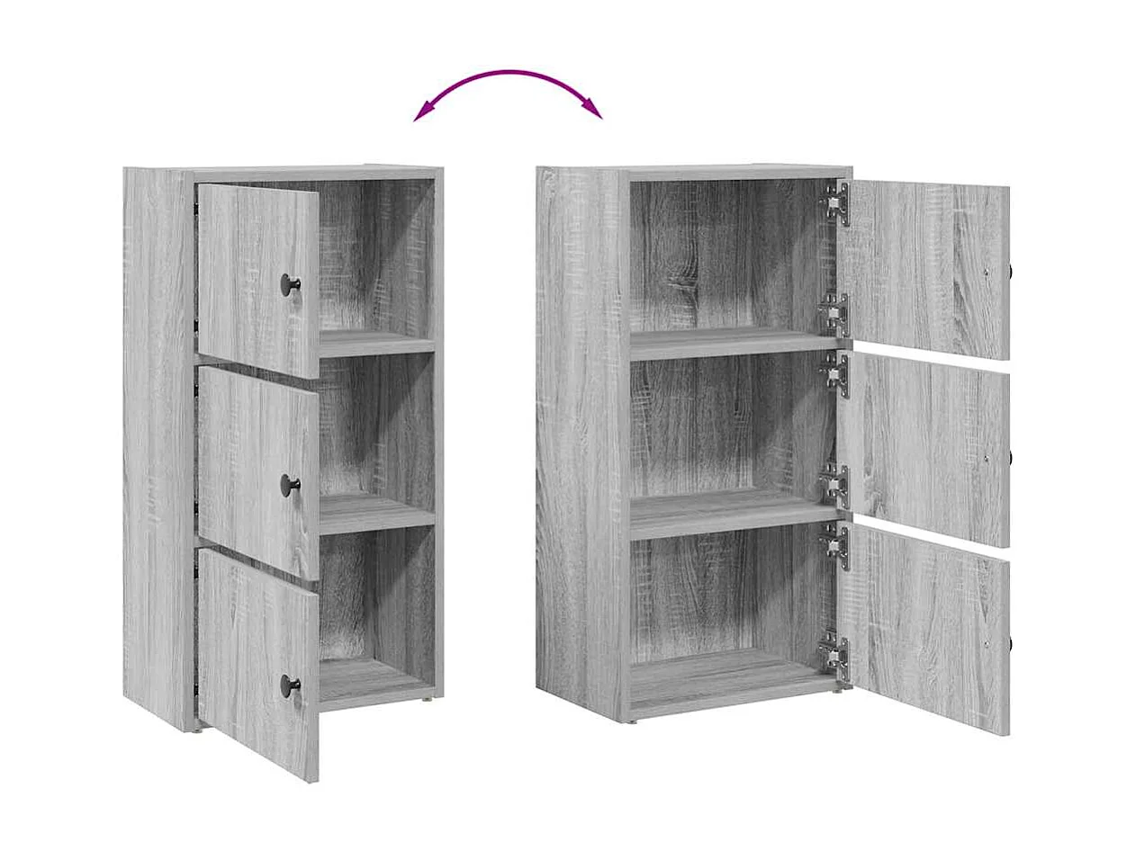 Bibliothèque sonoma gris 40x24x77 cm bois d'ingénierie