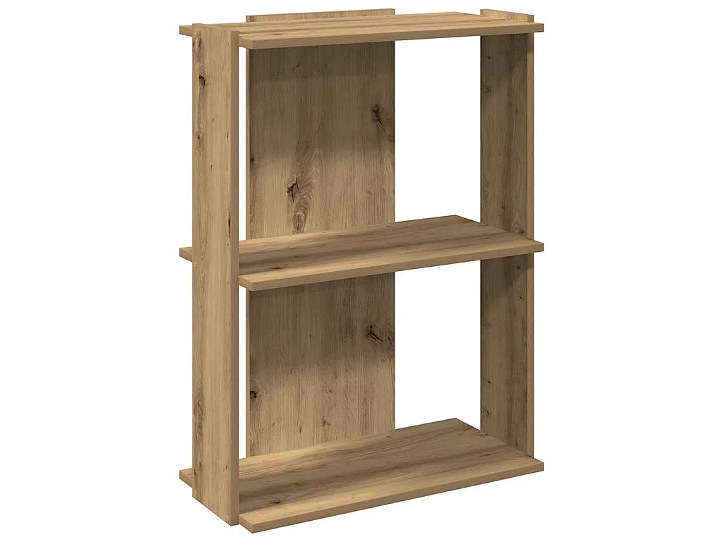 Libreria a 3 Ripiani Rovere 60x30x80 cm Legno Multistrato