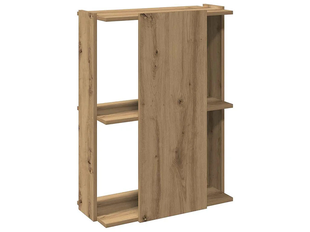 Libreria a 3 Ripiani Rovere 60x30x80 cm Legno Multistrato