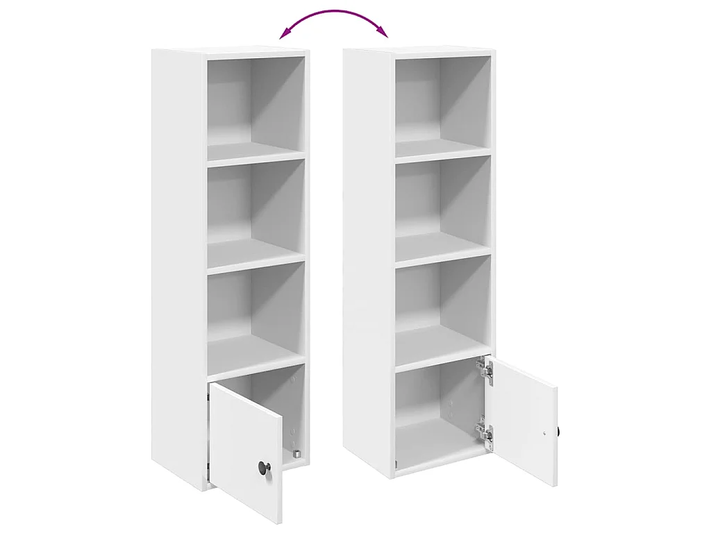 Bibliothèque blanc 31x24x102 cm bois d'ingénierie