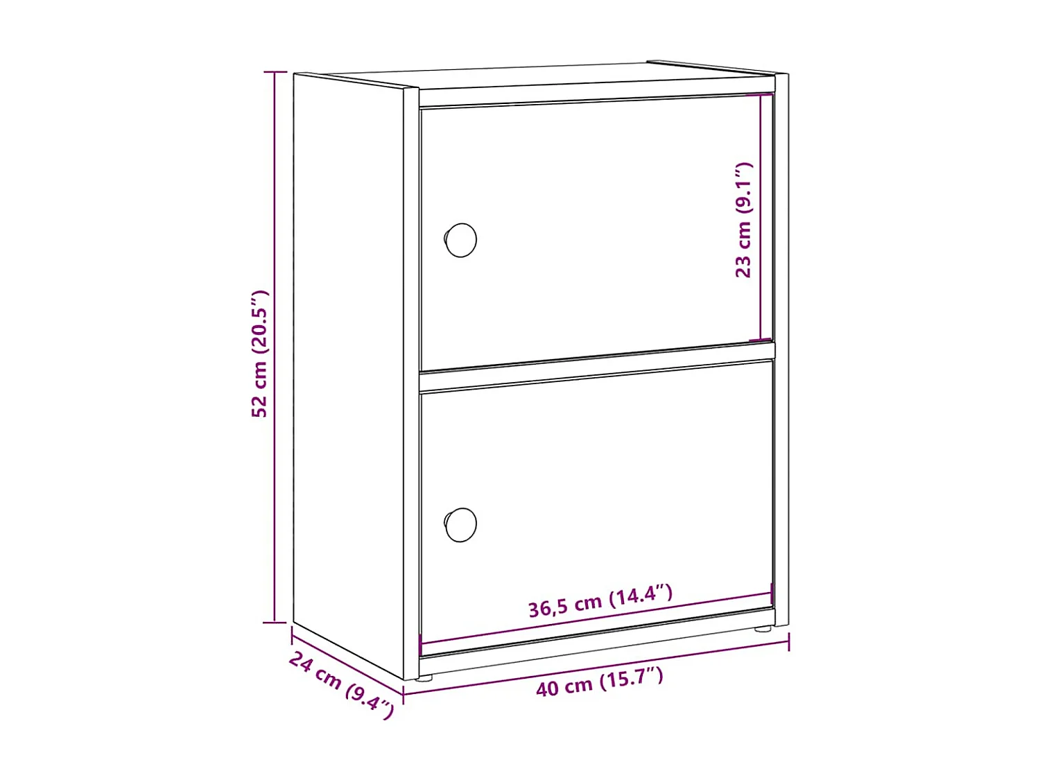 Libreria Bianca 40x24x52 cm in Legno Multistrato