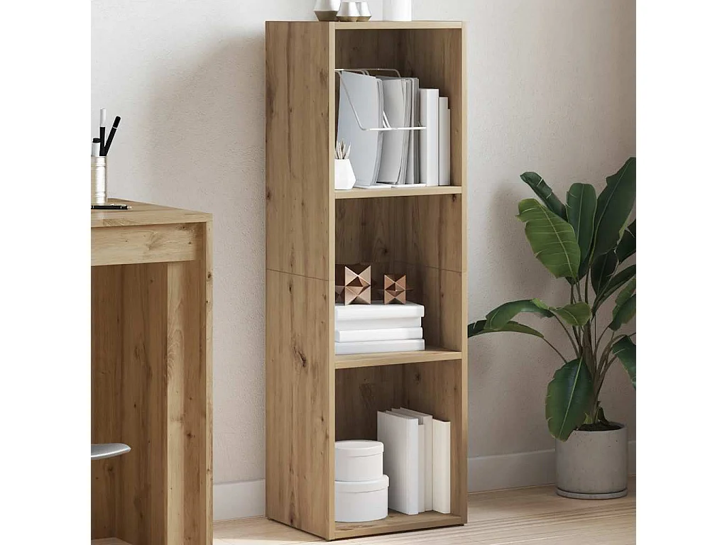 Bibliothèque chêne artisanal 36x30x114 cm bois d'ingénierie