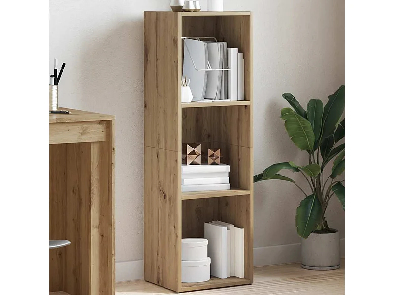 Bibliothèque chêne artisanal 36x30x114 cm bois d'ingénierie